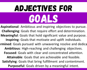 20+ Best Words to Describe Goals, Adjectives for Goals