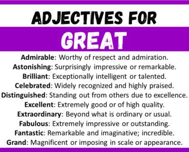 20+ Best Words to Describe Great, Adjectives for Great
