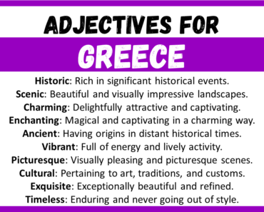  20+ Best Words to Describe Greece, Adjectives for Greece