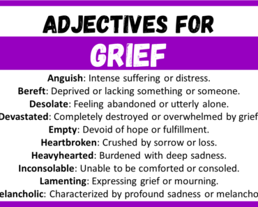 20+ Best Words to Describe Grief, Adjectives for Grief