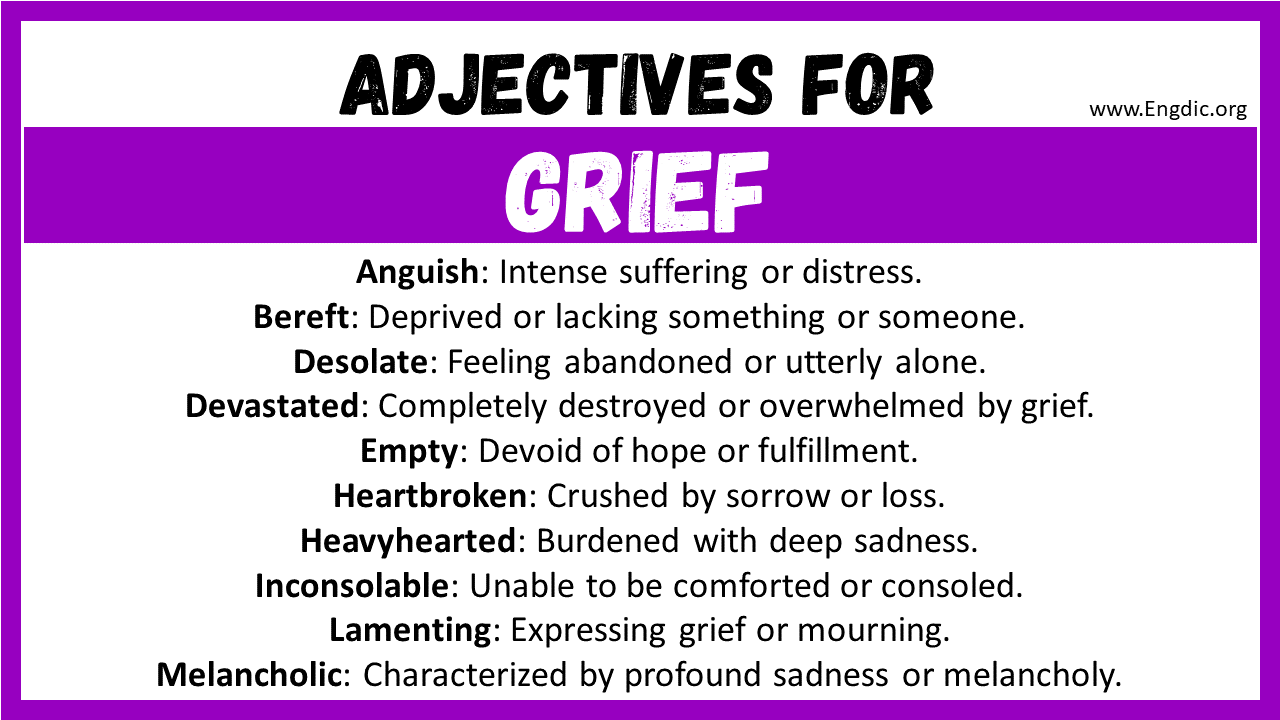 Adjectives for Grief