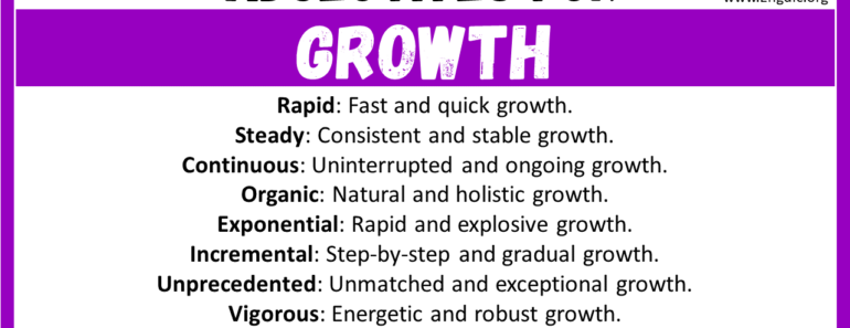  20+ Best Words to Describe Growth, Adjectives for Growth