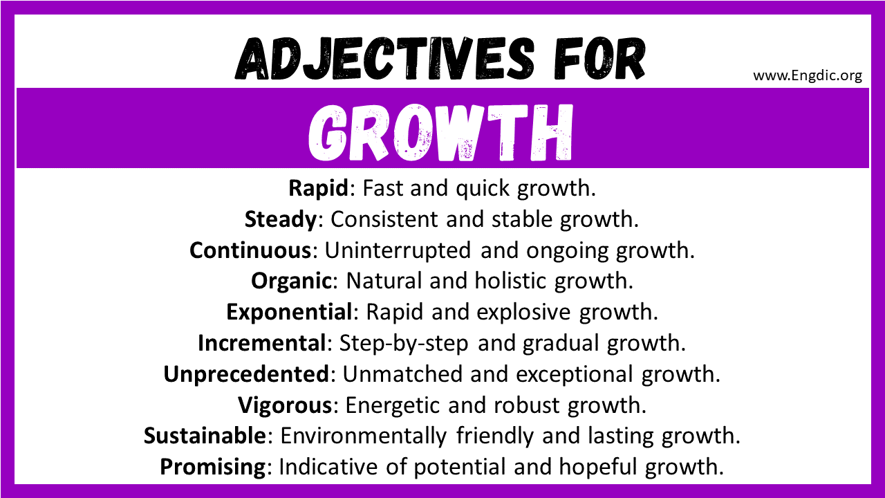 Adjectives for Growth