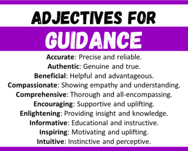 20+ Best Words to Describe Guidance, Adjectives for Guidance