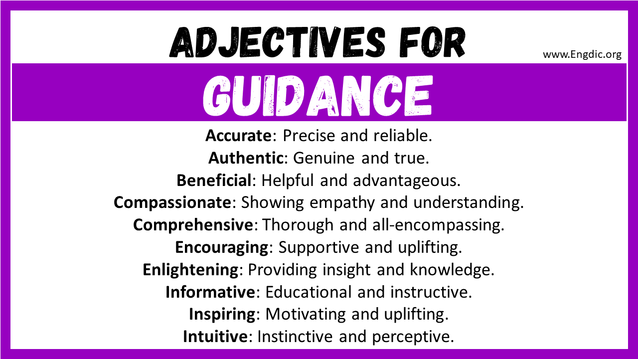 Adjectives for Guidance
