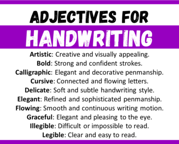 20+ Best Words to Describe Handwriting, Adjectives for Handwriting