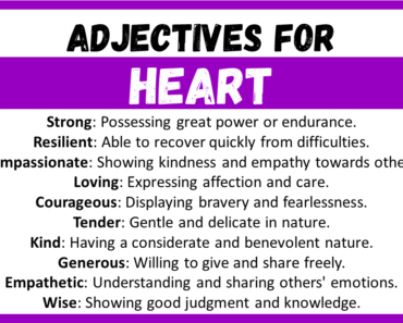20+ Best Words to Describe Heart, Adjectives for Heart