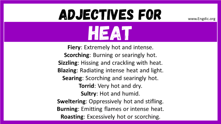 20+ Best Words to Describe Heat, Adjectives for Heat - EngDic