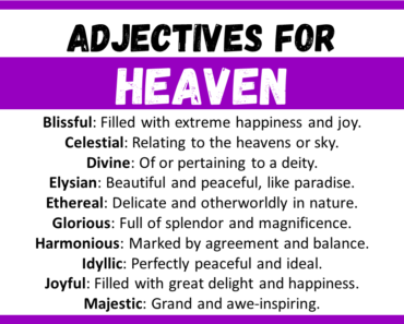 20+ Best Words to Describe Heaven, Adjectives for Heaven