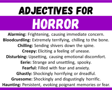 20+ Best Words to Describe Horror, Adjectives for Horror