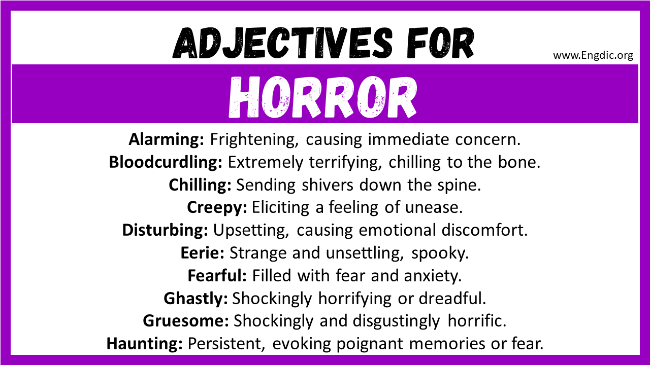 Adjectives for Horror