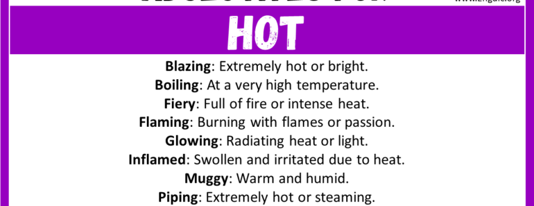 20+ Best Words to Describe Hot, Adjectives for Hot