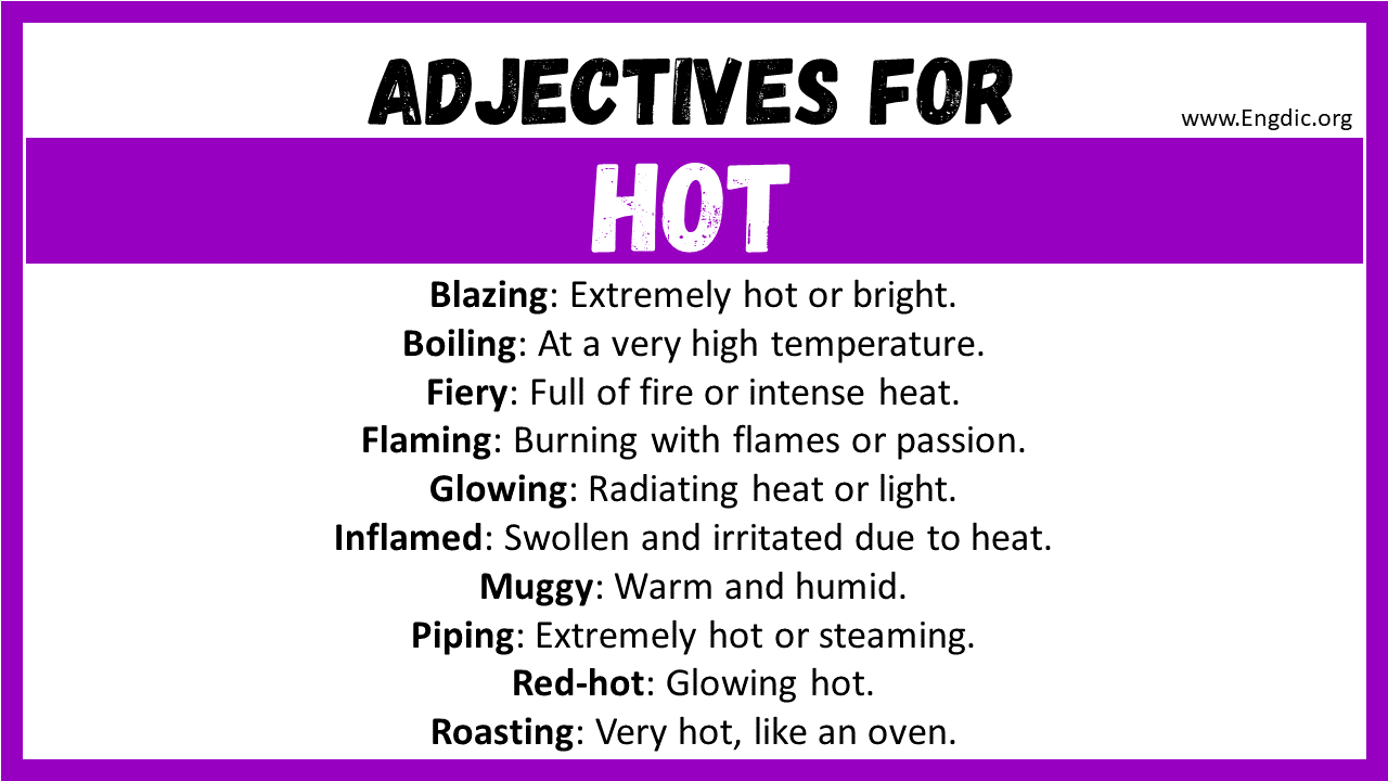 Adjectives for Hot