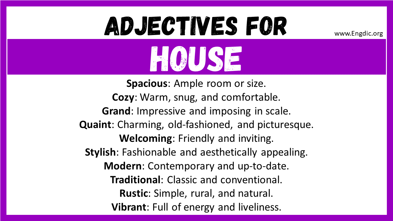 Adjectives for House