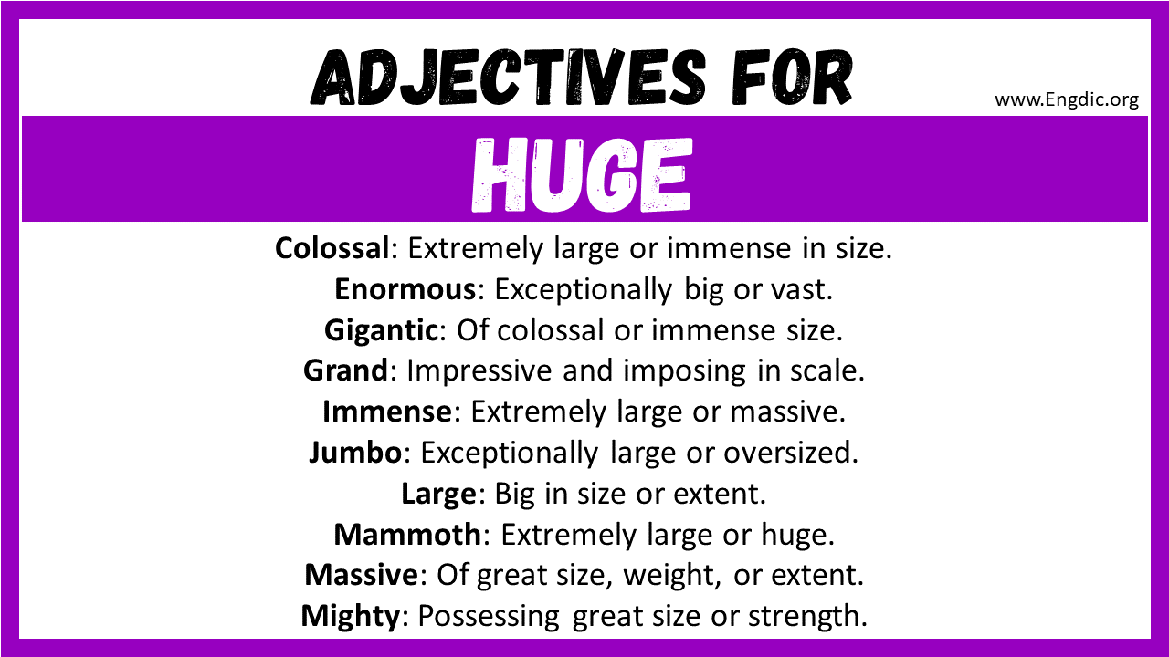 Adjectives for Huge