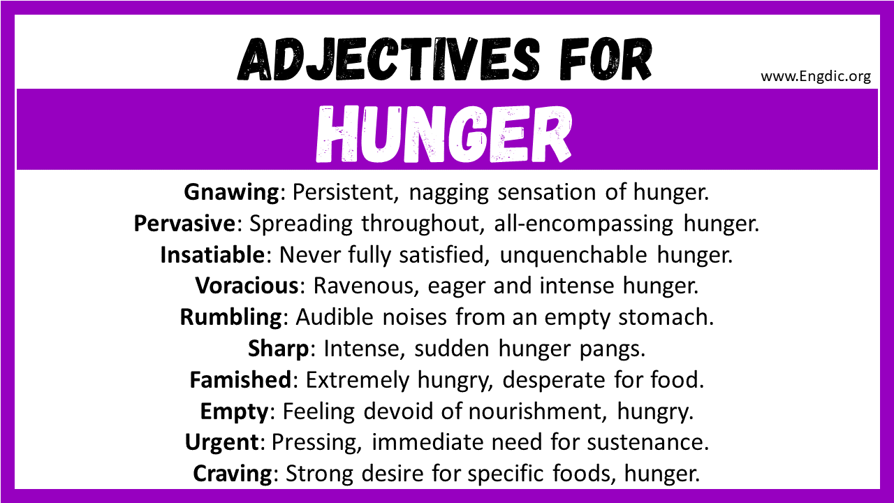 Adjectives for Hunger