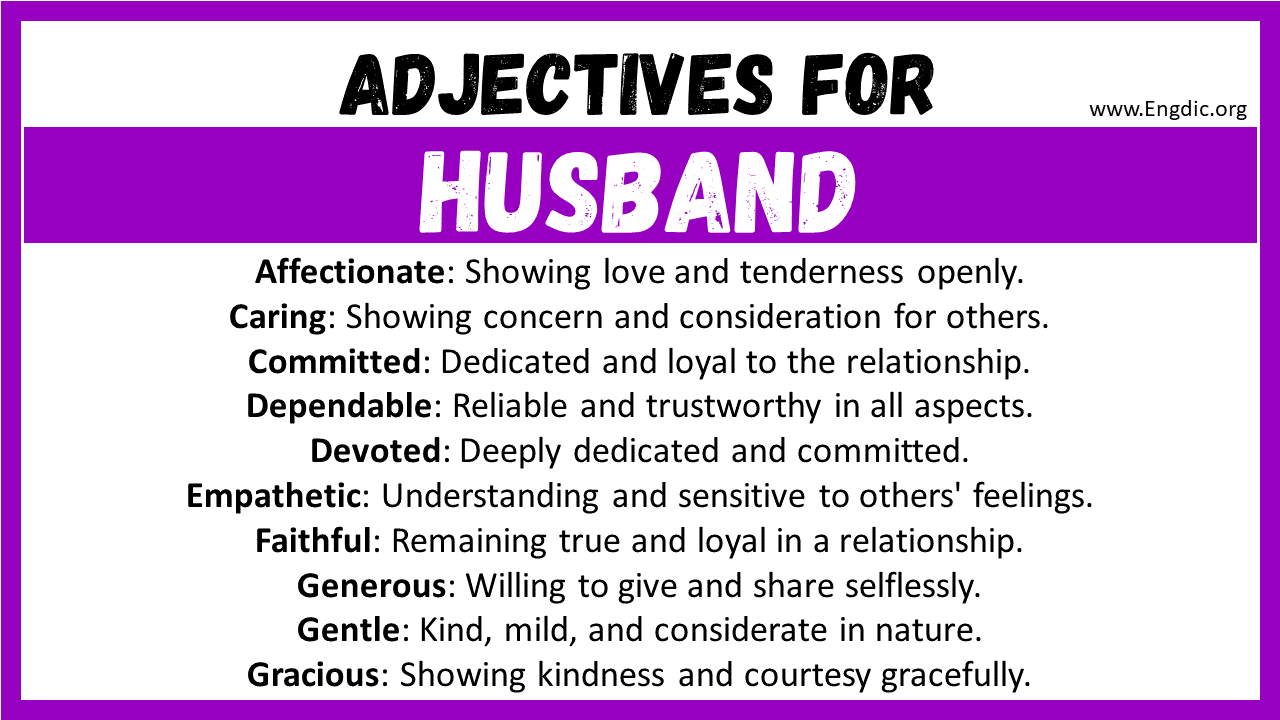 Adjectives for Husband
