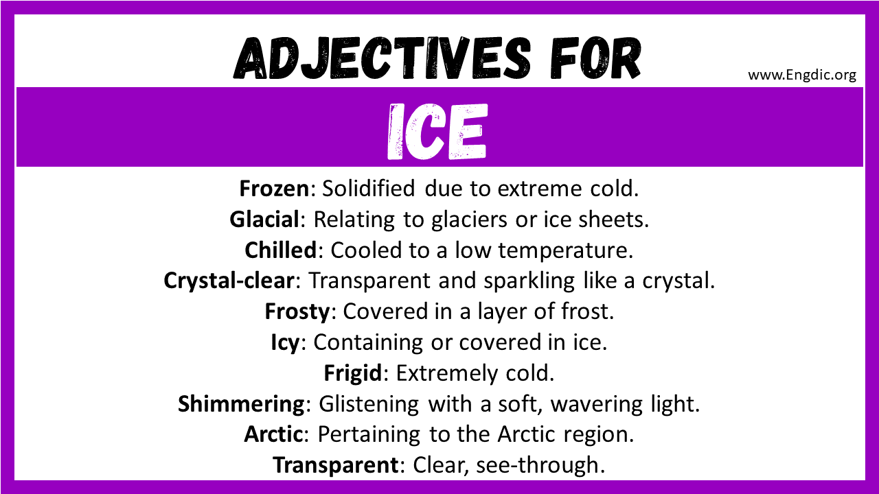 Adjectives for Ice