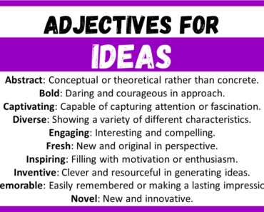 20+ Best Words to Describe Ideas, Adjectives for Ideas