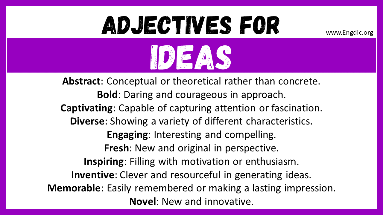 Adjectives for Ideas