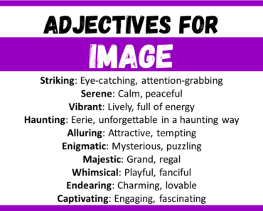 20+ Best Words to Describe Image, Adjectives for Image