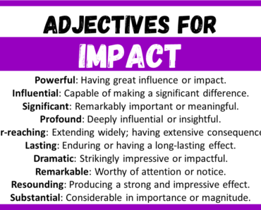 20+ Best Words to Describe Impact, Adjectives for Impact