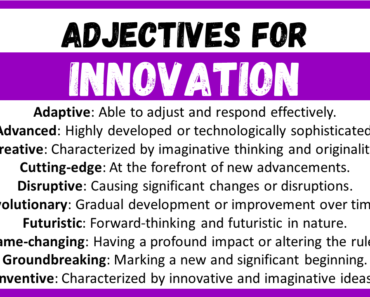 20+ Best Words to Describe Innovation, Adjectives for Innovation