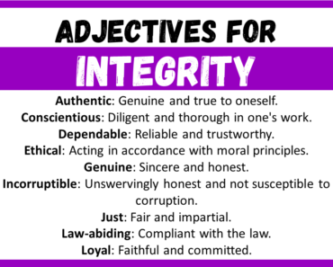20+ Best Words to Describe Integrity, Adjectives for Integrity