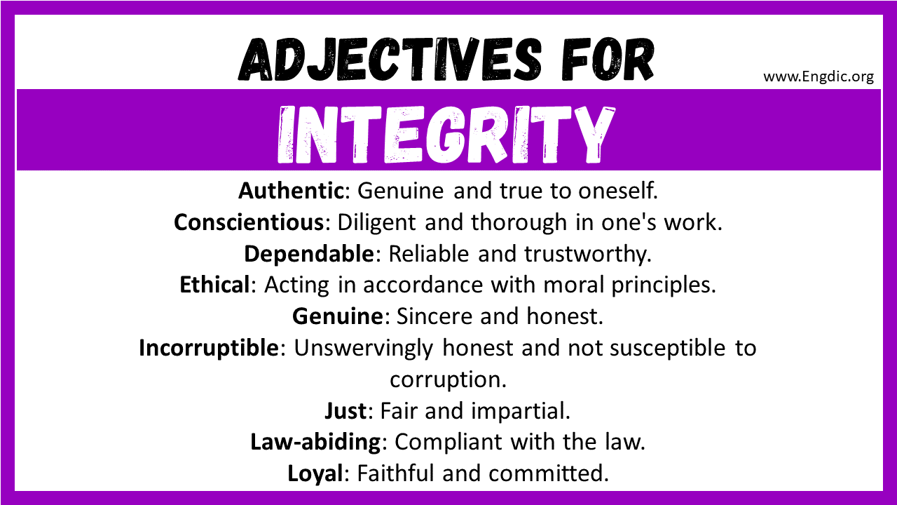 Adjectives for Integrity