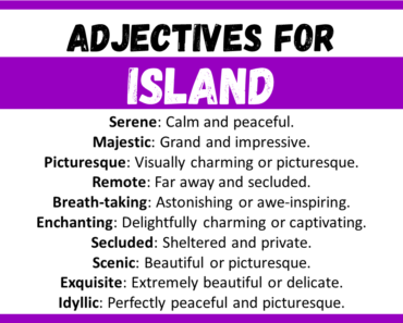 20+ Best Words to Describe Island, Adjectives for Island