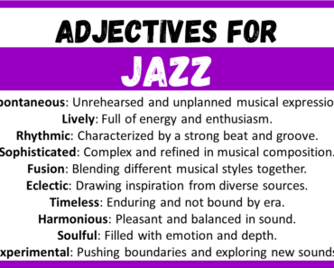 20+ Best Words to Describe Jazz, Adjectives for Jazz