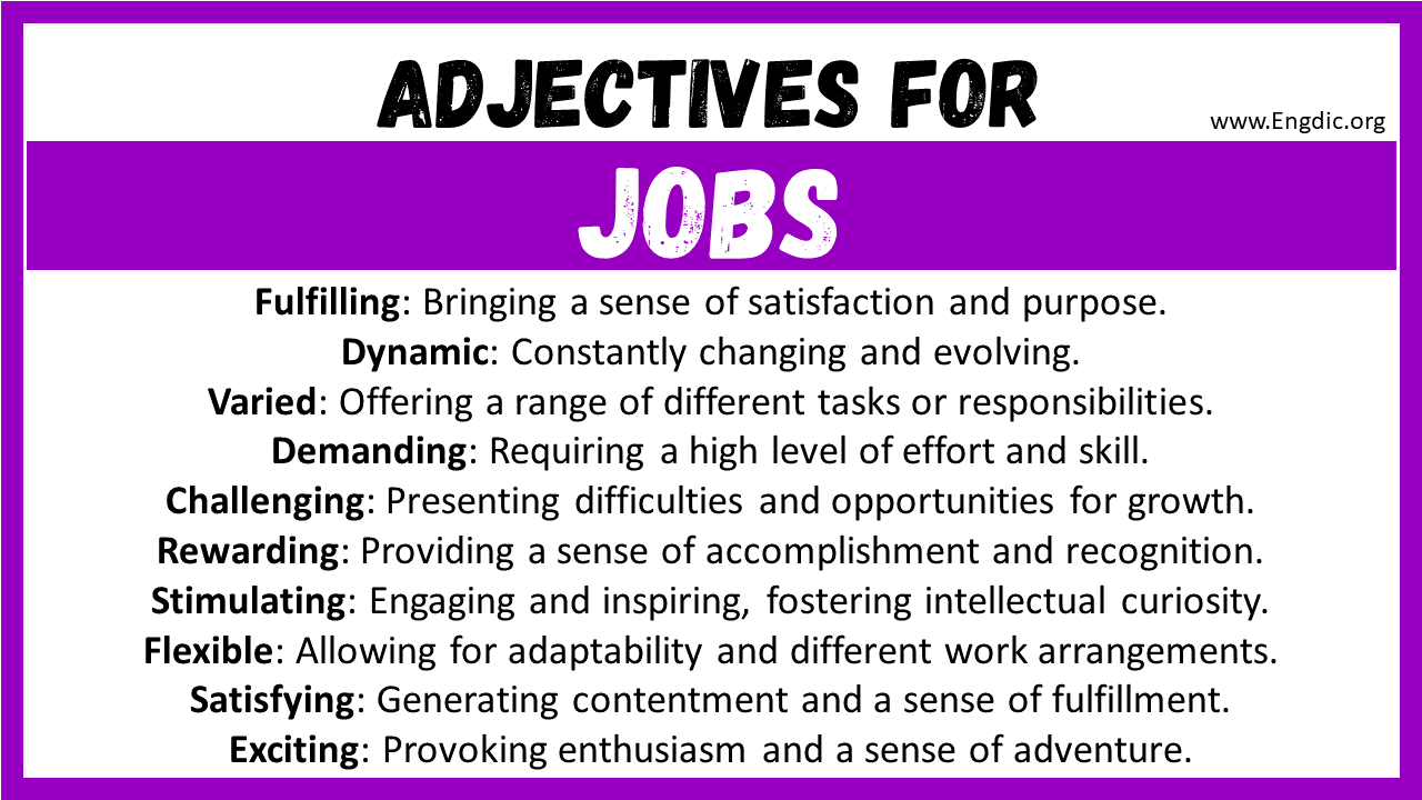 Adjectives for Jobs
