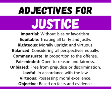 20+ Best Words to Describe Justice, Adjectives for Justice