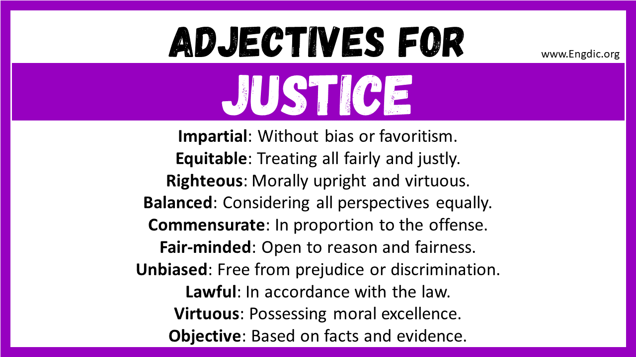 Adjectives for Justice