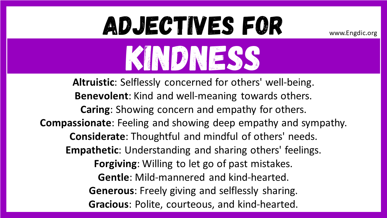 Adjectives for Kindness