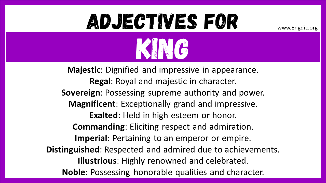Adjectives for King