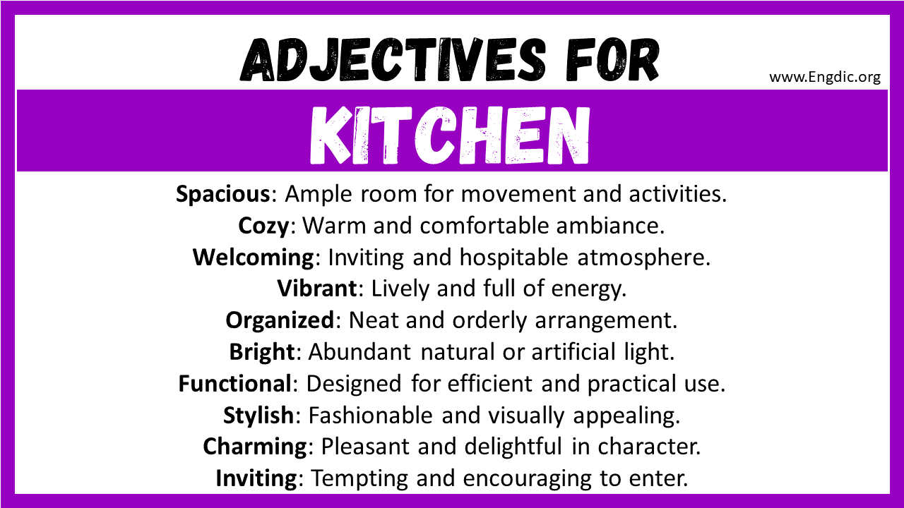 Adjectives for Kitchen