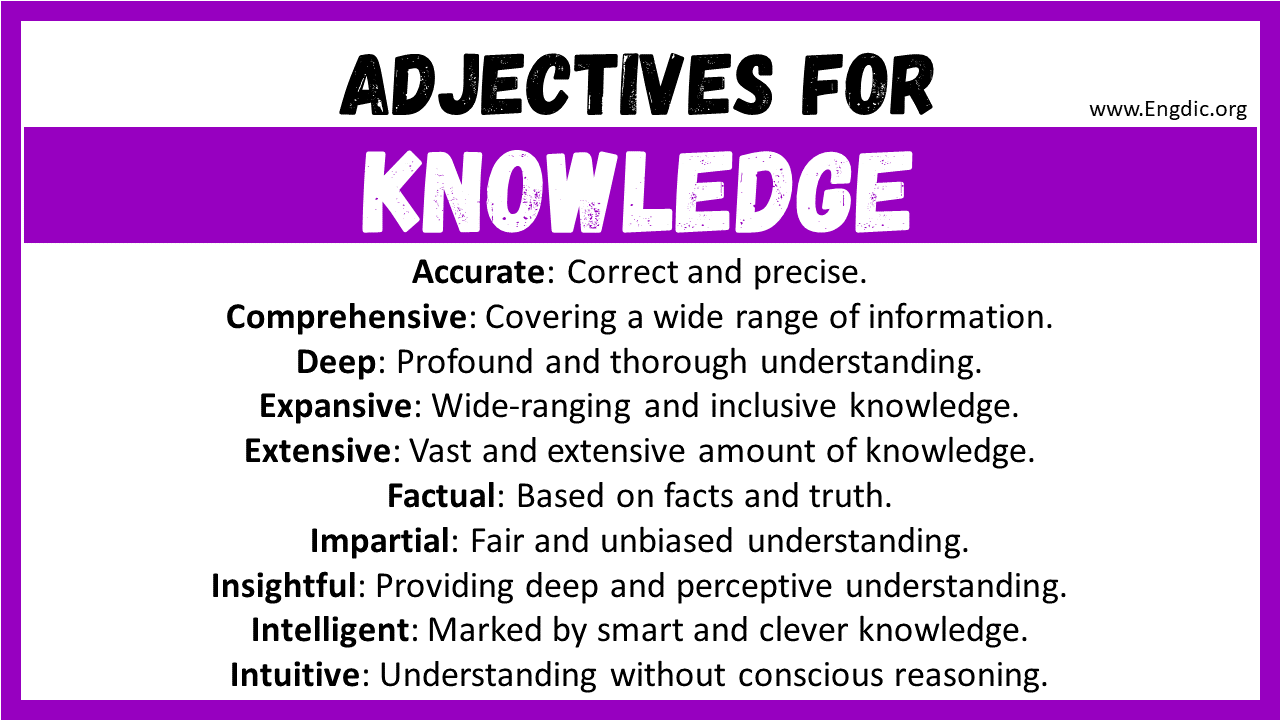 Adjectives for Knowledge