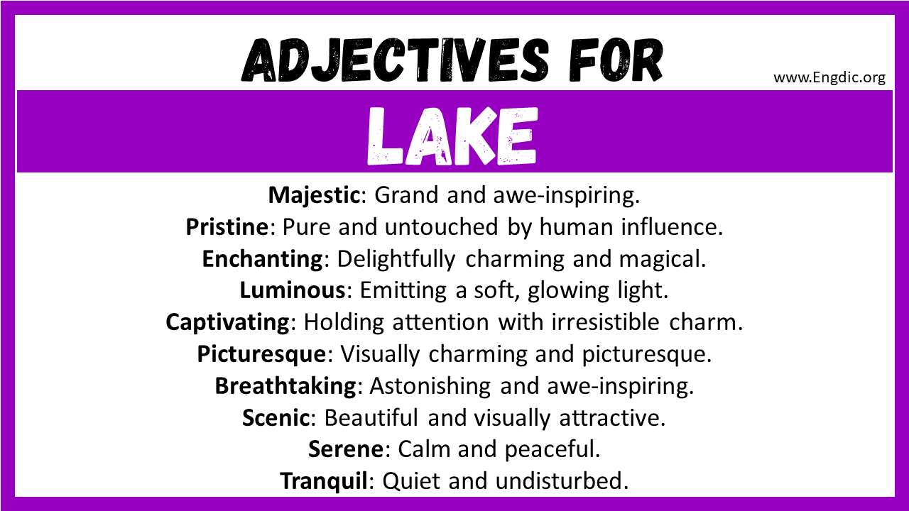 Adjectives for Lake
