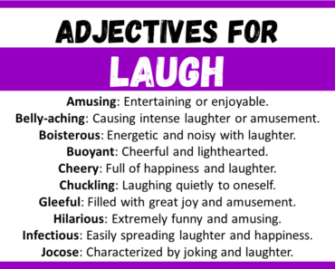 20+ Best Words to Describe Laugh, Adjectives for Laugh