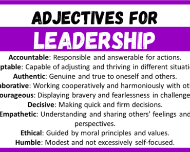 20+ Best Words to Describe Leadership, Adjectives for Leadership