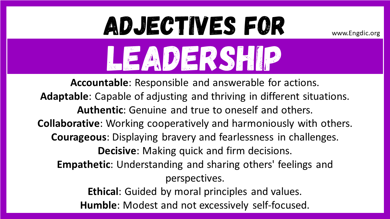 Adjectives for Leadership