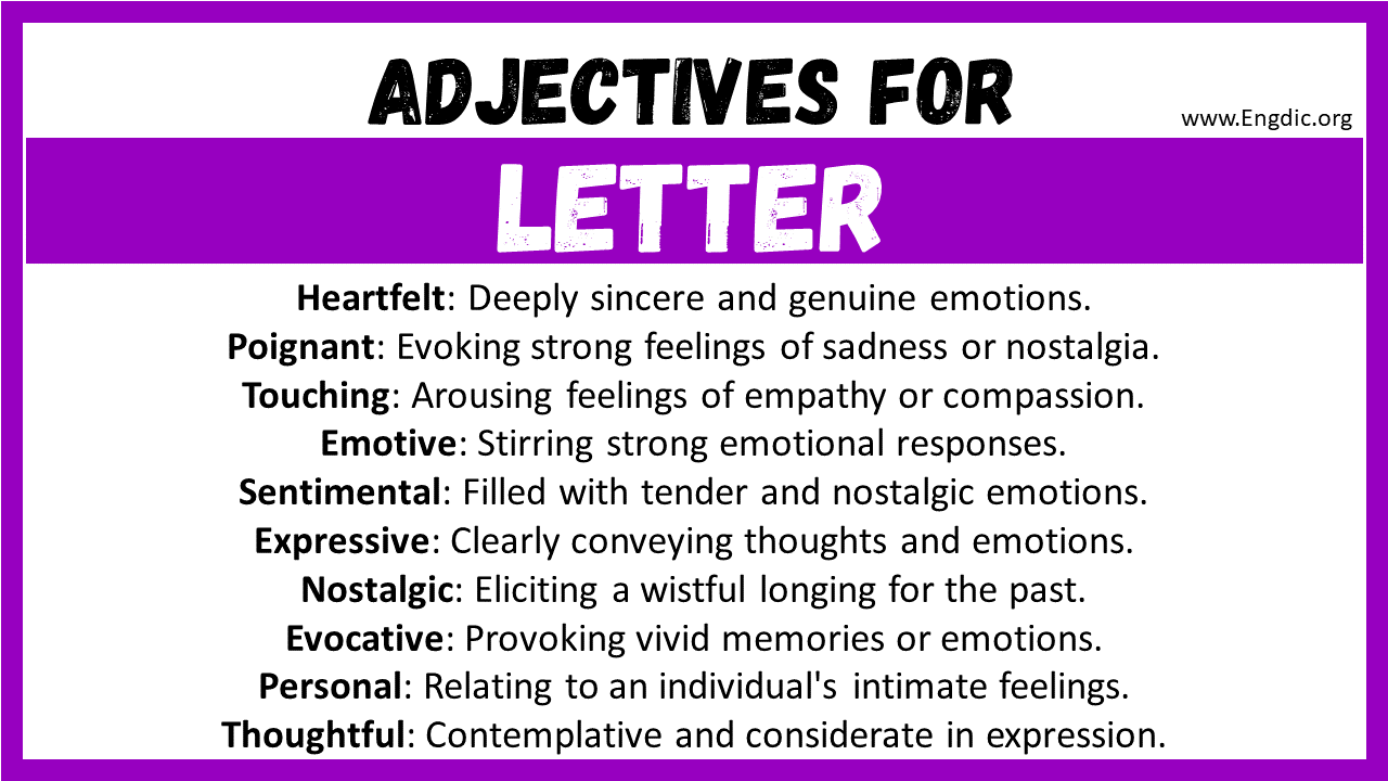 Adjectives for Letter