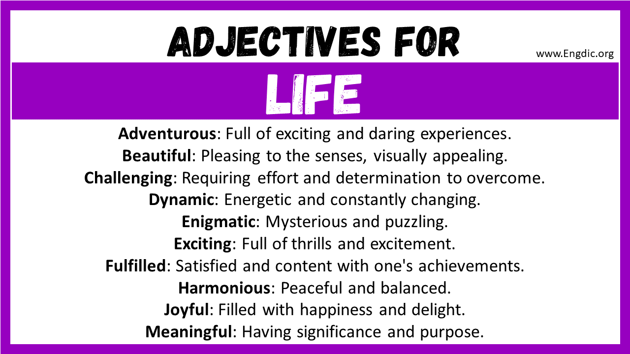 Adjectives for Life