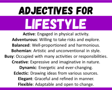 20+ Best Words to Describe Lifestyle, Adjectives for Lifestyle