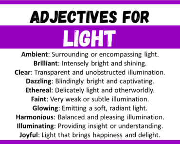 20+ Best Words to Describe Light, Adjectives for Light
