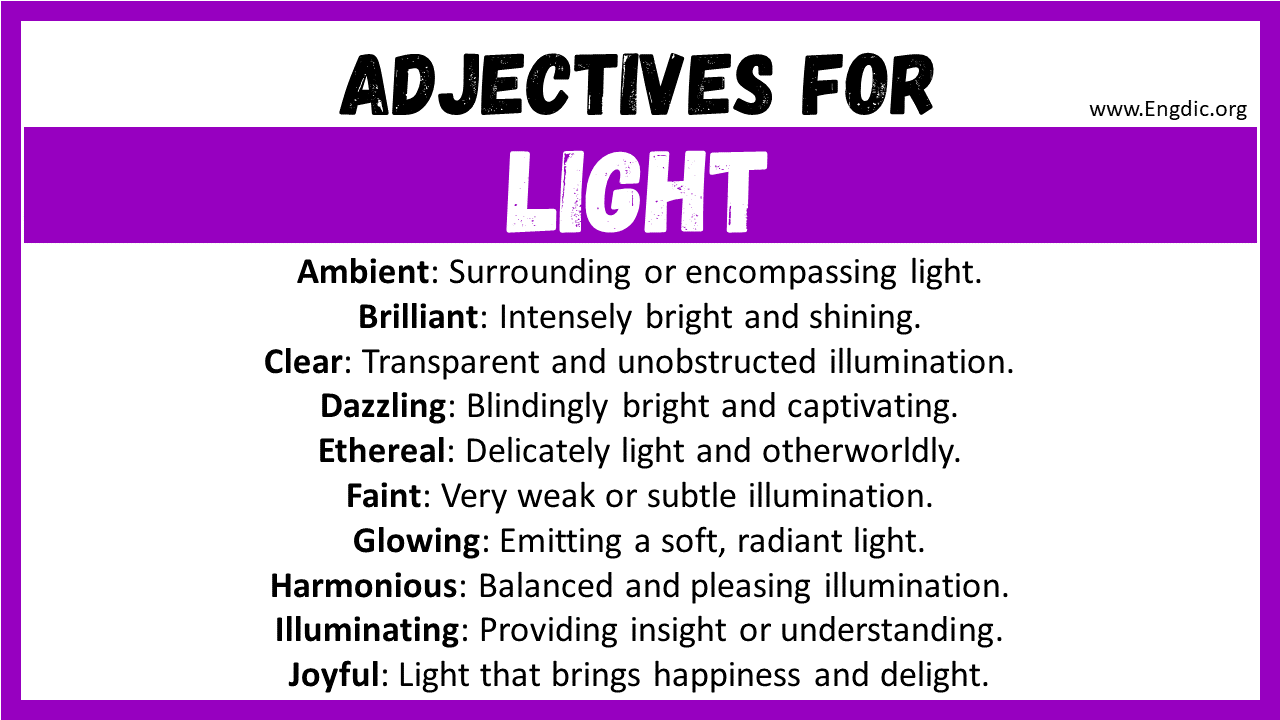 Adjectives for Light