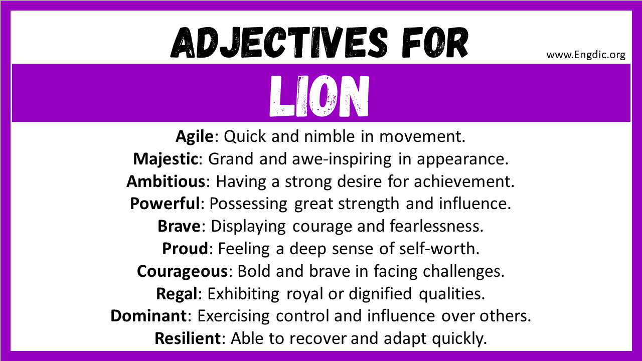 Adjectives for Lion