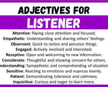 20+ Best Words to Describe Listener, Adjectives for Listener