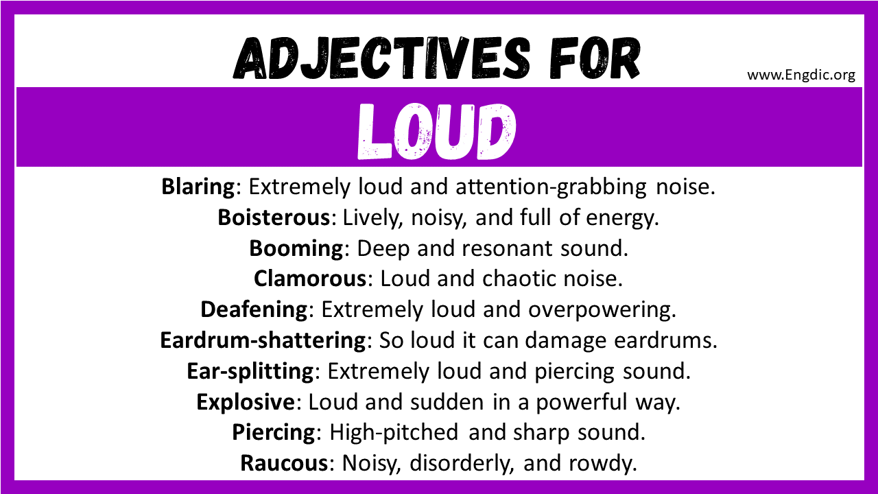 20+ Best Words to Describe Loud, Adjectives for Loud EngDic